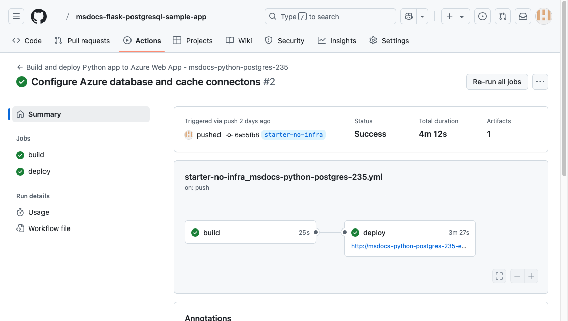 A screenshot showing a GitHub run in progress.
