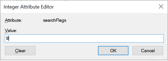 Screenshot of integer attribute editor.