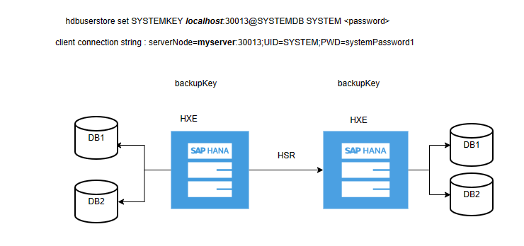 Diagram explains the flow to pass the custom backup user key to the script as a parameter.