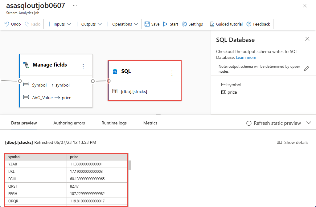 Screenshot showing the Get static preview/Refresh static preview option.