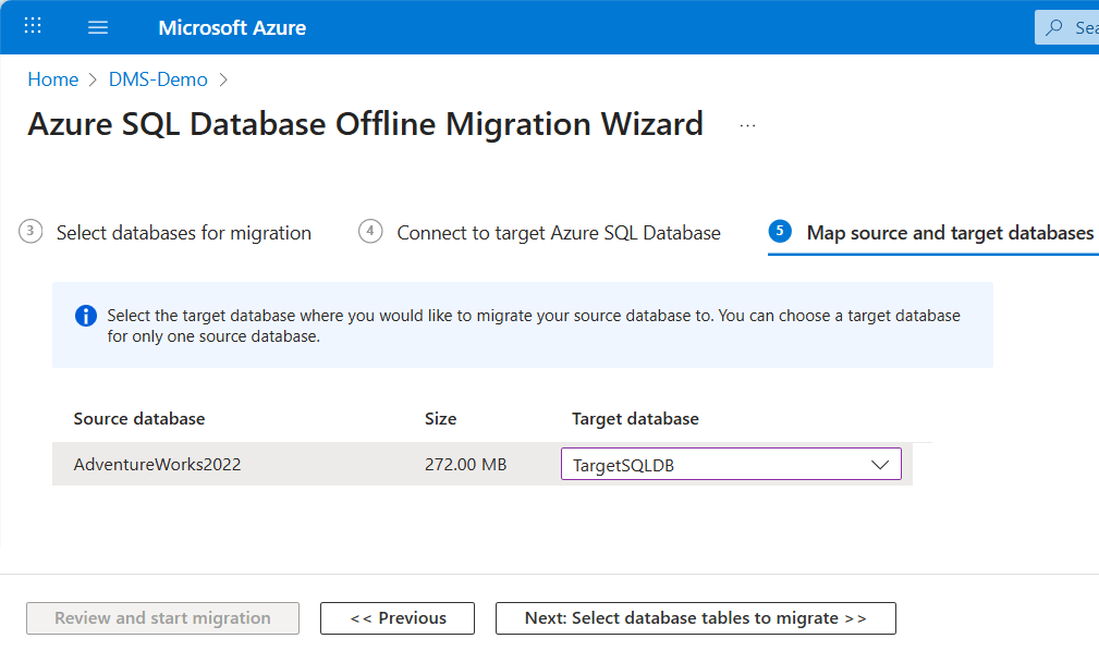 Screenshot of Map databases.