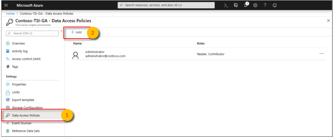 Select and add a Data Access Policy