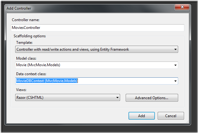 AddScaffoldedMovieController AddScaffoldedMovieController