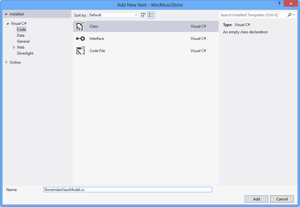 Creating StoreIndexViewModel class Creating StoreIndexViewModel class