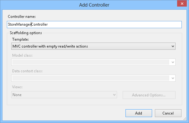 Add controller dialog Add controller dialog