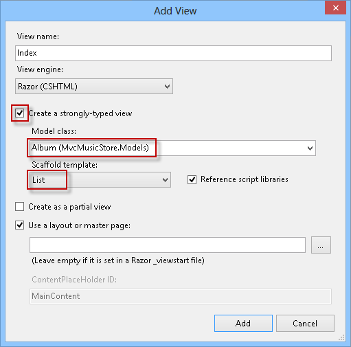 Adding an index view Adding an index view