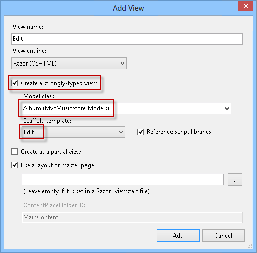 Adding an Edit view Adding an Edit view
