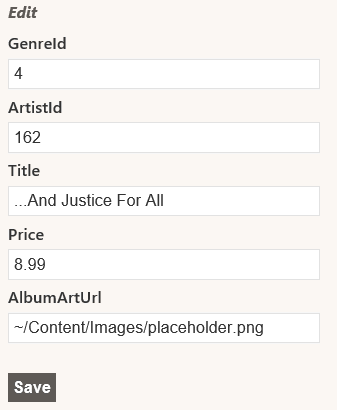 Browsing Album's Edit View Browsing Album's Edit View