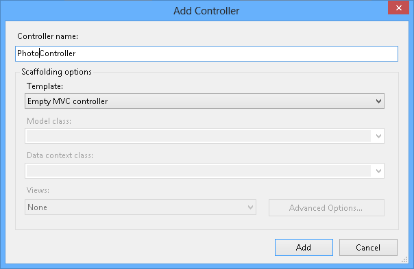 Adding the PhotoController Adding the PhotoController