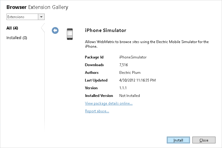 iPhone Simulator extension iPhone Simulator extension