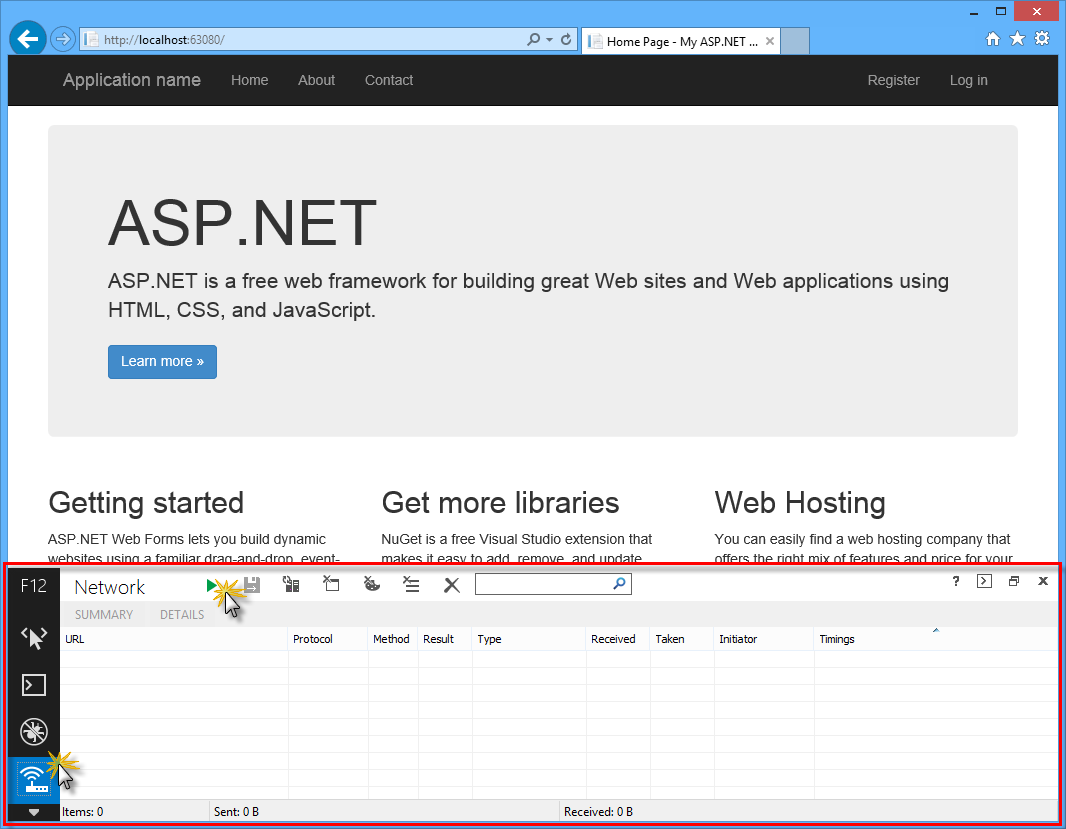 Initiating Web API network capture Initiating Web API network capture