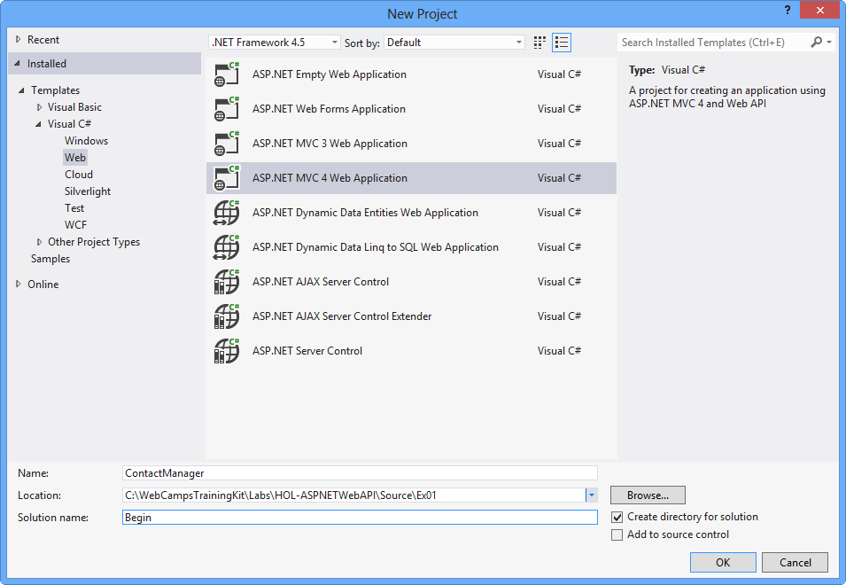 Creating a new ASP.NET MVC 4.0 Web Application Project Creating a new ASP.NET MVC 4.0 Web Application Project