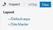 The Files tab The Files tab