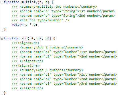 JavaScript XML documentation integrated to IntelliSense JavaScript XML documentation integrated to IntelliSense