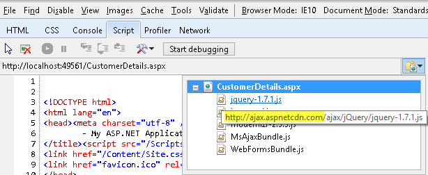 Loading the jQuery JavaScript files from the CDN Loading the jQuery JavaScript files from the CDN