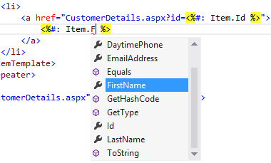 IntelliSense support in strongly-typed binding IntelliSense support in strongly-typed binding