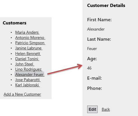 Listing customer details Listing customer details