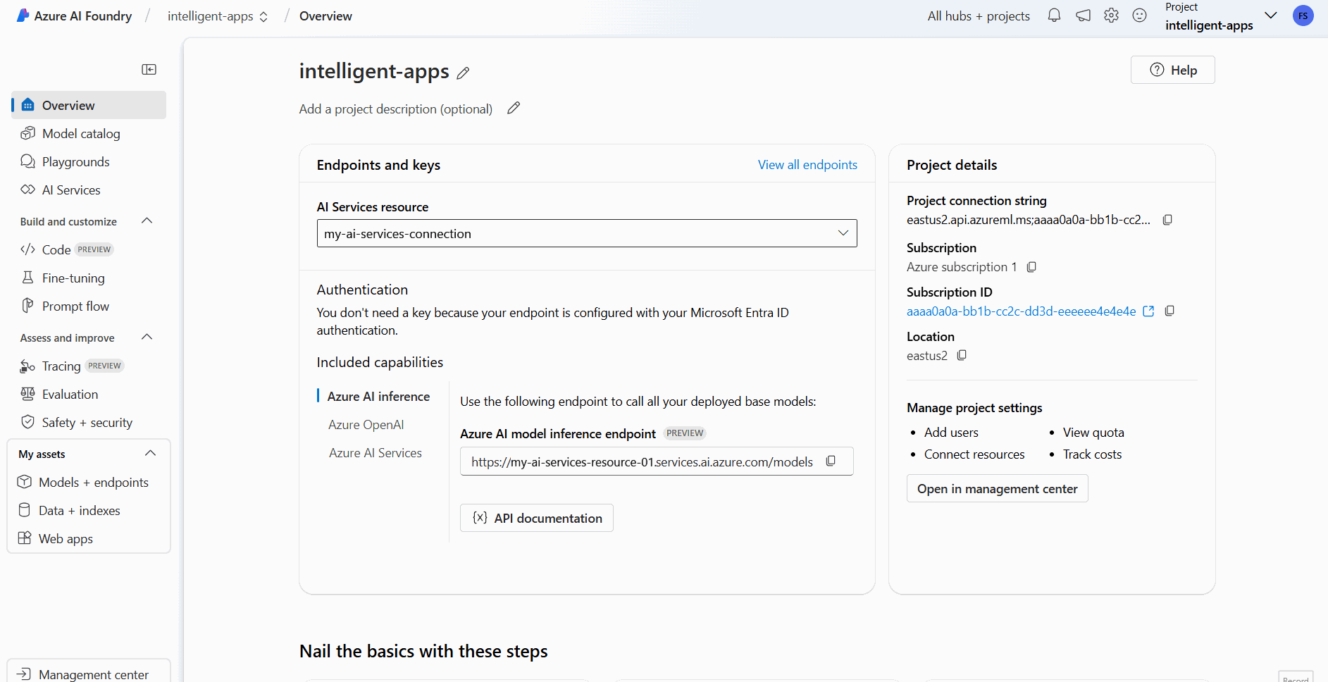 An animation showing how to turn on the Deploy models to Azure AI model inference service feature in Azure AI Foundry portal.