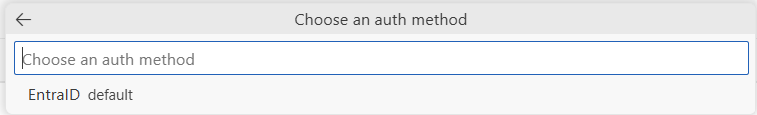 Screenshot of the dropdown list for choosing an authentication method as part of agent code file selection.