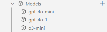 Screenshot of the deployed models in the Models subsection.