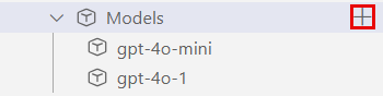 Screenshot of the plus sign next to models with the list of models expanded.