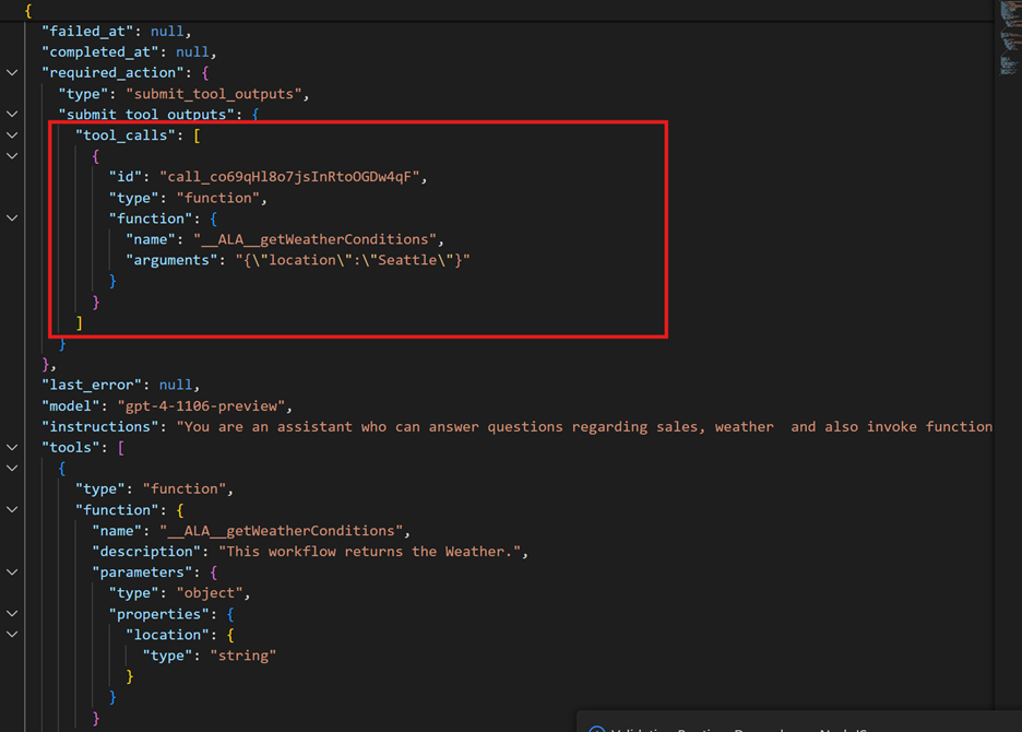 A screenshot showing a logging example.