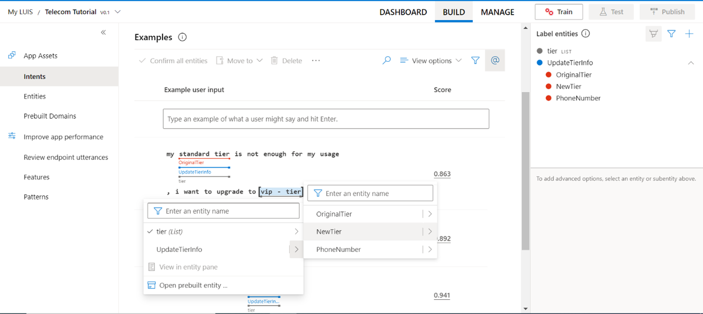 A screenshot showing how to label utterances.