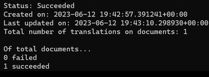 Screenshot of the Python output in the terminal window.