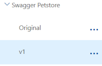 Screenshot that shows the list of versions.