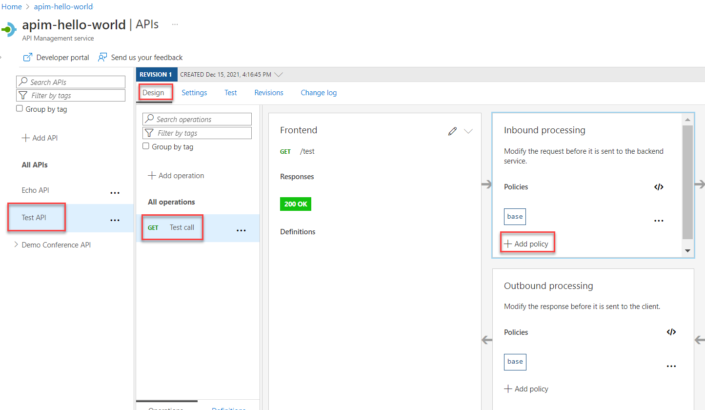 Screenshot that shows the first steps for enabling response mocking.