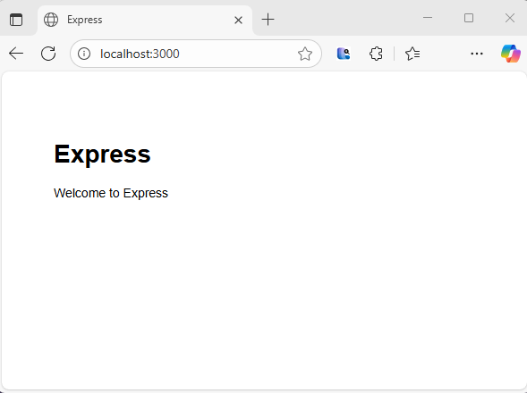 Screenshot of a running Express application.