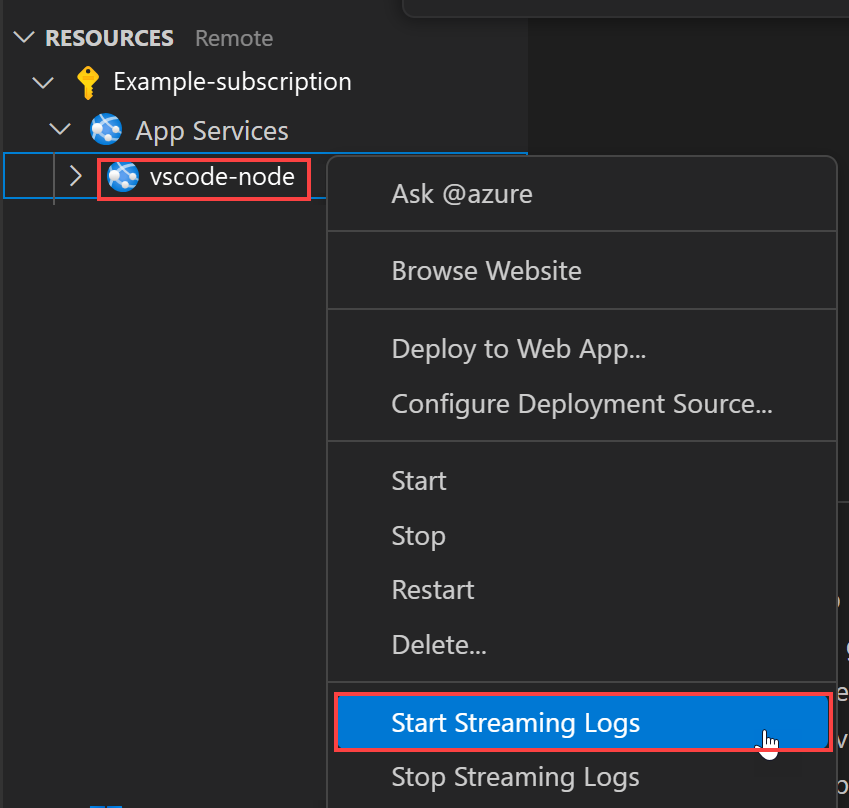 Start Streaming Logs