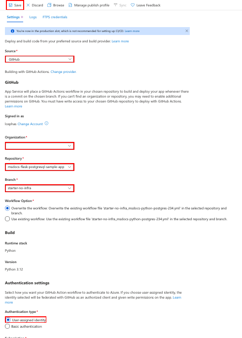 A screenshot showing how to configure CI/CD using GitHub Actions.