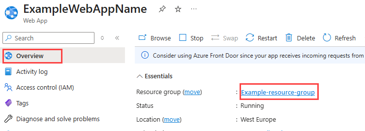 Screenshot that shows the first step for scaling up your app's related resources.