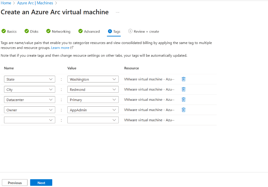 Screenshot of Tags tab screen.