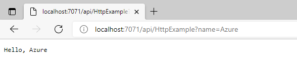 Local run function test result.