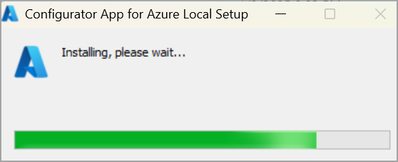 Screenshot of opening the Configurator app for Azure Local.