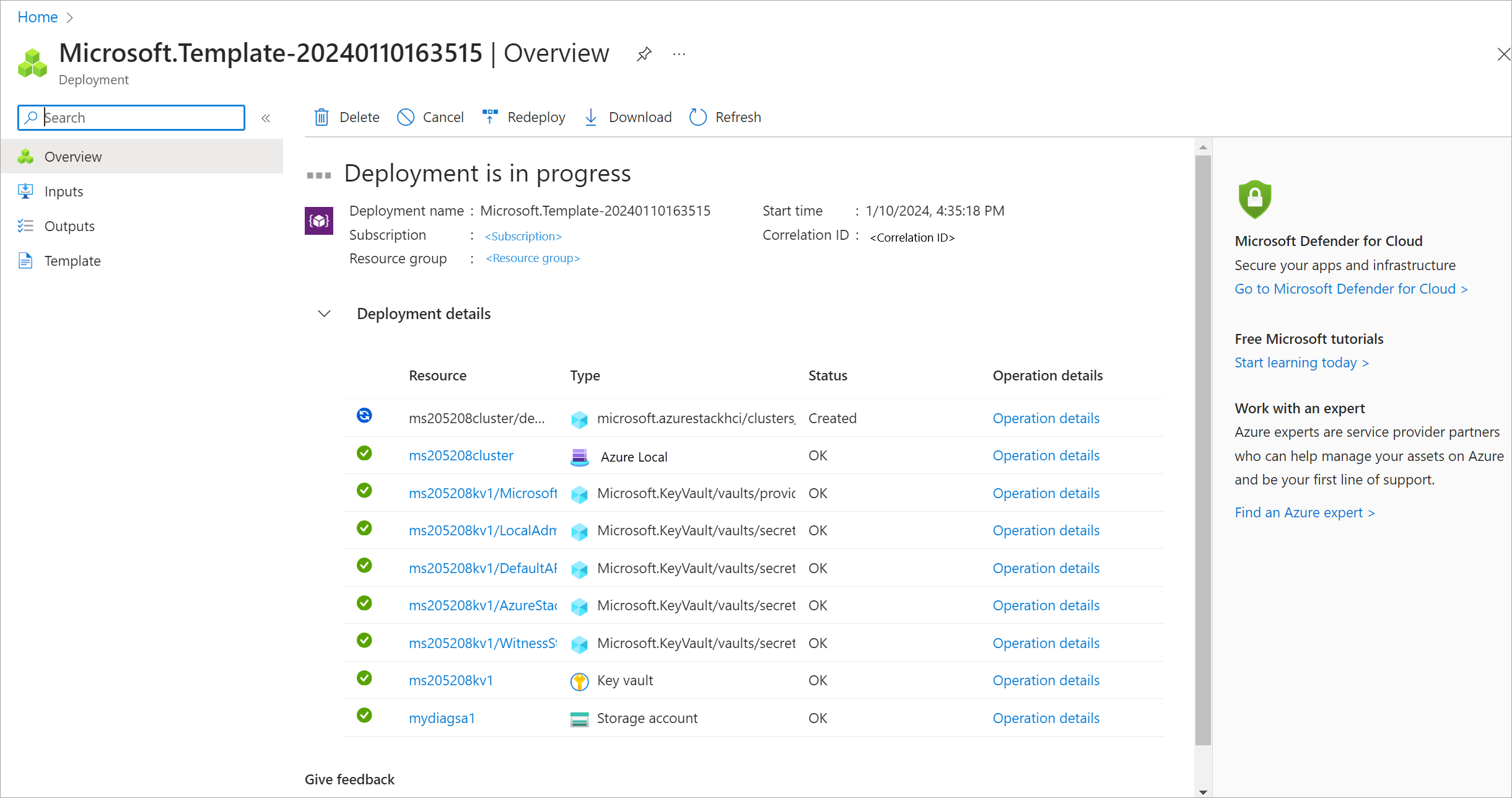 Screenshot showing the status of environment checker validation.