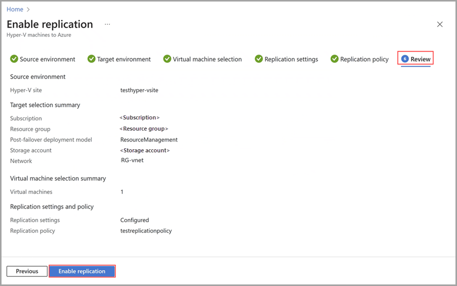Screenshot of Review tab in Azure portal for Azure Local resource.