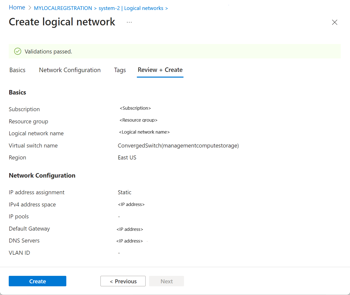 Screenshot showing static network properties page.