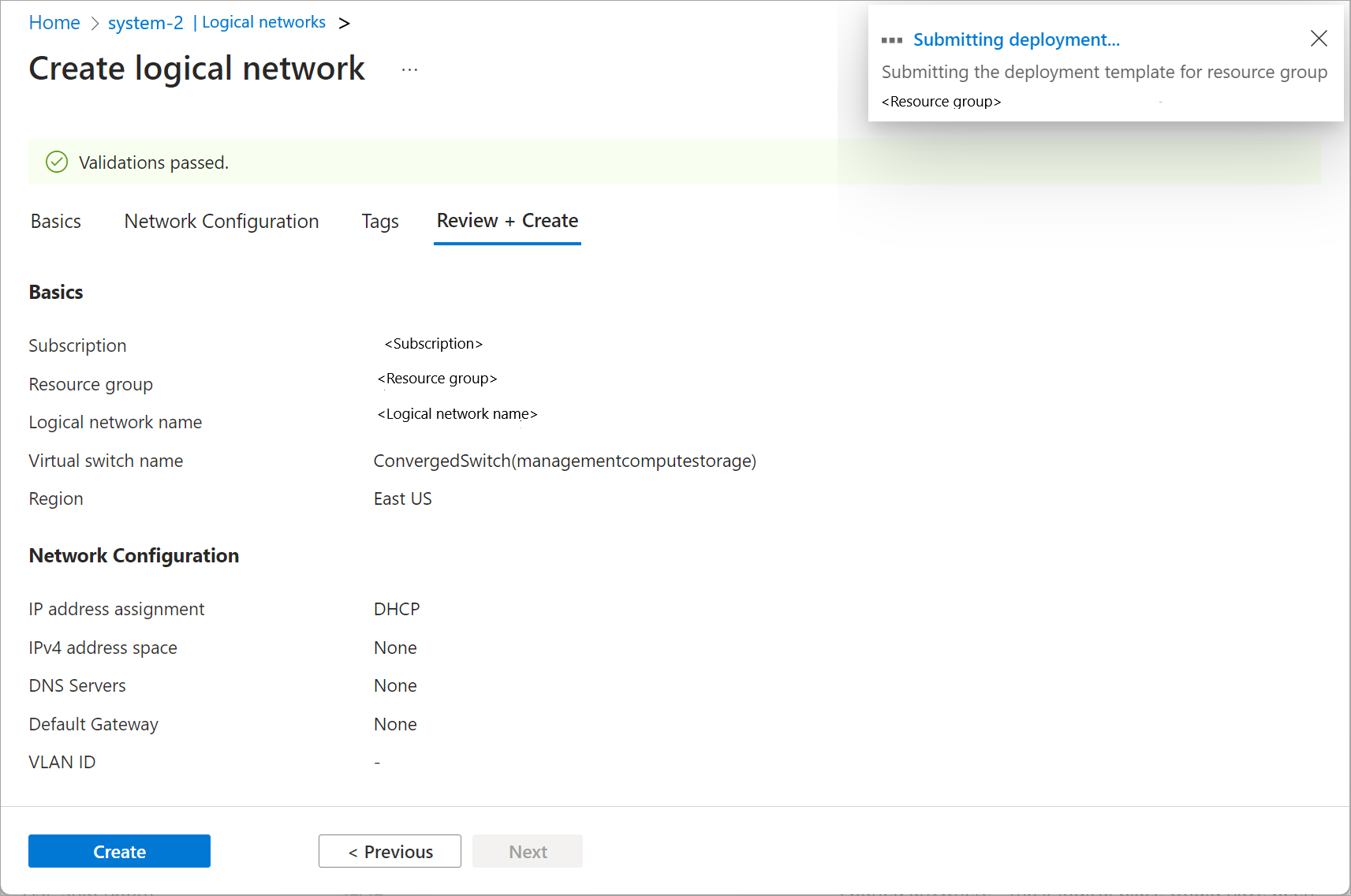 Screenshot of the submitted deployment job.