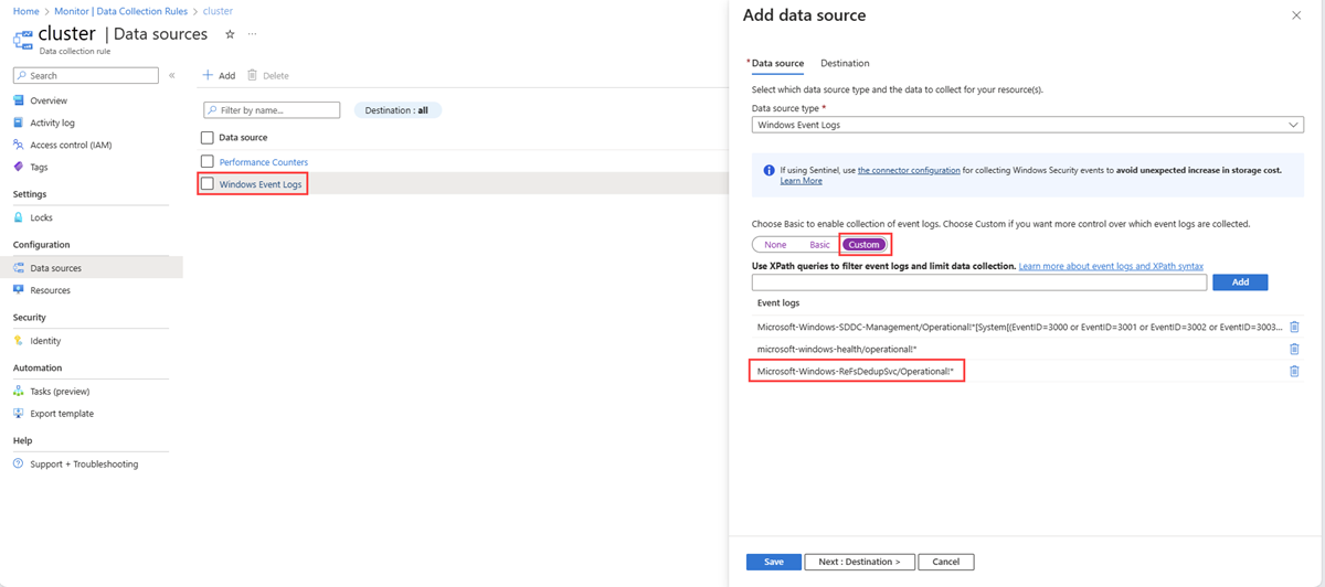 Screenshot that shows the ReFS event channel is listed.