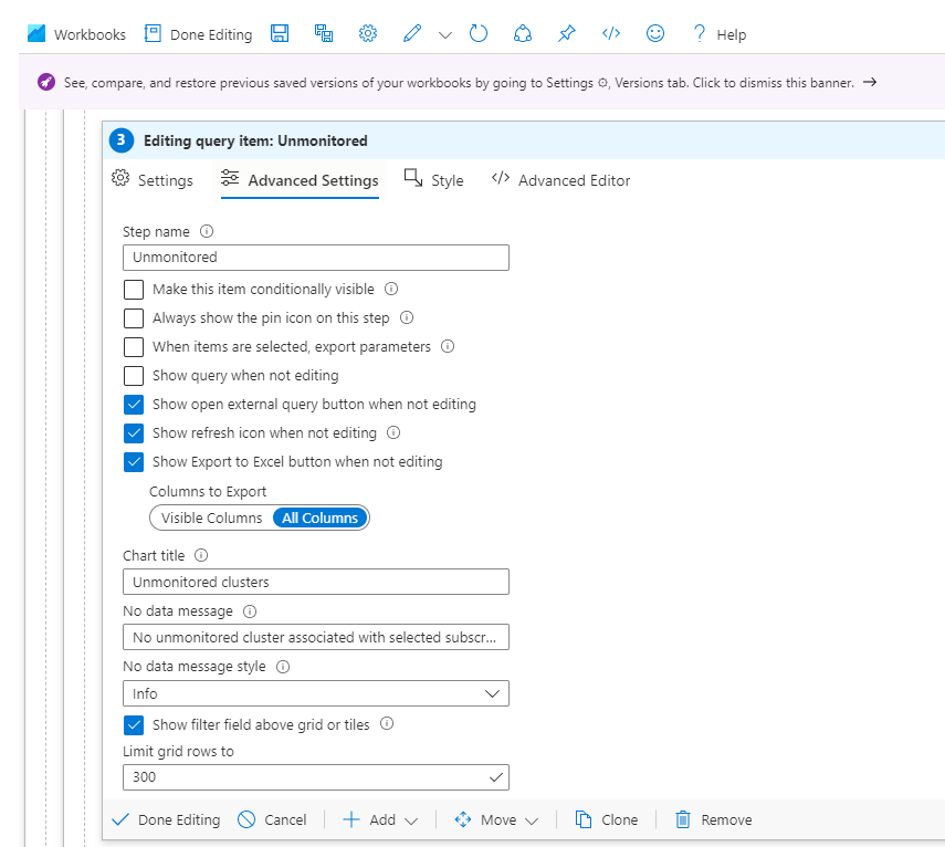 Screenshot showing the screen for setting grid values.