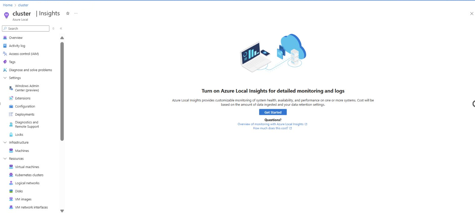 Screenshot showing the Get Started button.
