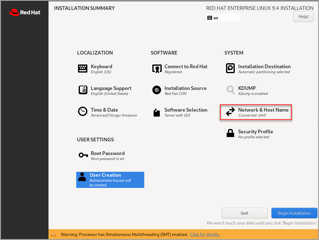 Screenshot that shows the completed Installation Summary page.