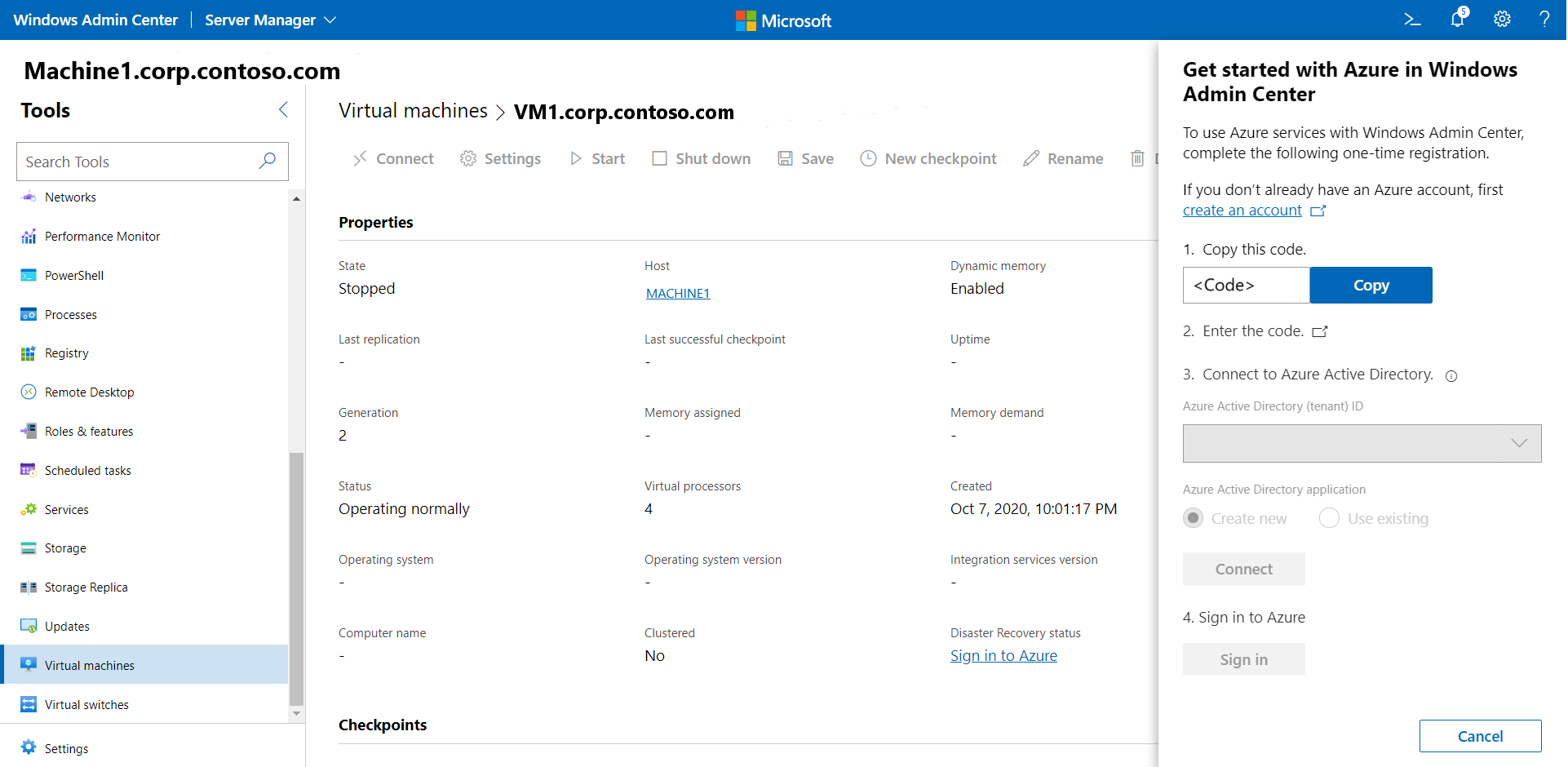 Setup Azure Site Recovery screen
