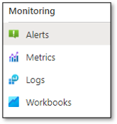 Screenshot that shows the Alerts menu.