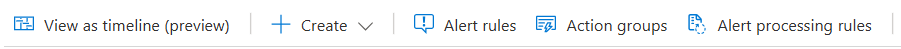 Screenshot that shows 'Alert rules' in the action bar.