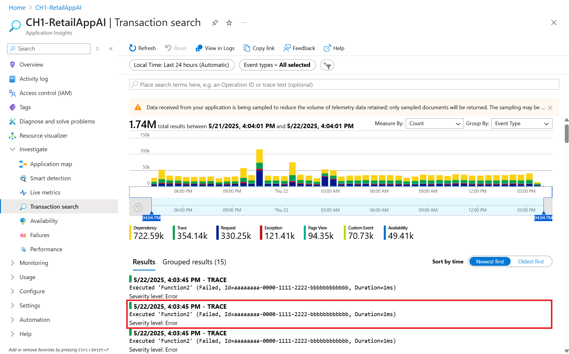 Screenshot that shows an individual dependency request.