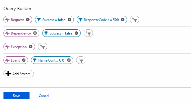 Screenshot that shows the Query Builder.